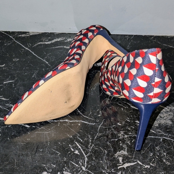 Nine West Stylish Women's Heels in Red and Blue Size 10M - Picture 10 of 11